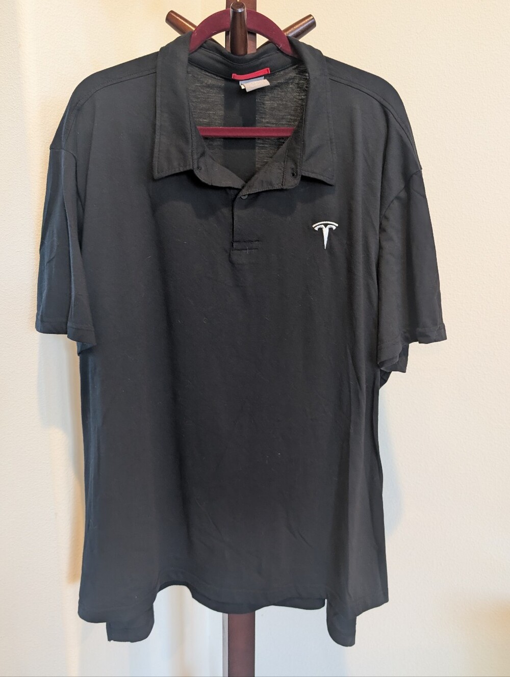 Tesla Black Polo Shirt with White Logo - Size 5X Men's